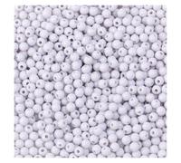 WENH 1000 cuentas acrílicas de 4 mm, mini cuentas espaciadoras sueltas redondas de color sólido for hacer joyas, pulseras, collares y accesorios.(Gray)