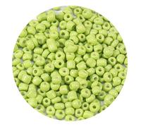 WENH 1000 cuentas redondas de arroz de vidrio de color sólido de 2/3/4 mm for hacer joyas, pulseras, pendientes y accesorios.(Light green,3mm)