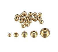 WENH 15-100 piezas de cuentas redondas de latón de 3/4/5/6/8 mm for pulseras, collares y bisutería DIY.(6mm x 30pcs)