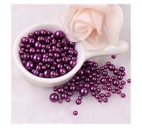 WENH 150 unids/Pack Perlas de imitación de Colores tamaño Mixto 3/4/5/6/8mm Cuentas Redondas espaciadoras Sueltas con Agujero for Manualidades fabricación de Joyas(09 Mix Darkpurple)