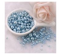 WENH 150 unids/Pack Perlas de imitación de Colores tamaño Mixto 3/4/5/6/8mm Cuentas Redondas espaciadoras Sueltas con Agujero for Manualidades fabricación de Joyas(10 Mix LightSkyblue)