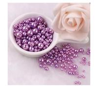 WENH 150 unids/Pack Perlas de imitación de Colores tamaño Mixto 3/4/5/6/8mm Cuentas Redondas espaciadoras Sueltas con Agujero for Manualidades fabricación de Joyas(08 Mix Lightpurple)