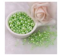 WENH 150 unids/Pack Perlas de imitación de Colores tamaño Mixto 3/4/5/6/8mm Cuentas Redondas espaciadoras Sueltas con Agujero for Manualidades fabricación de Joyas(13 Mix Lightgreen)