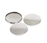 WENH 20 bandejas redondas de acero inoxidable con base ciega, compatibles con cabujones de 18/20/25/30 mm for la creación de colgantes y dijes de joyería DIY.(Inner 30mm)