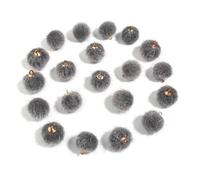 WENH 20 cuentas de bolas de peluche cubiertas de piel, colgantes de pompón multicolor for hacer joyas, collares, pulseras y pendientes(Deep Gray)