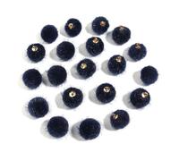 WENH 20 cuentas de bolas de peluche cubiertas de piel, colgantes de pompón multicolor for hacer joyas, collares, pulseras y pendientes(Deep Blue)