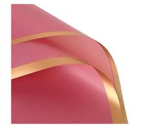 WENH 20 hojas de papel for embalaje de flores con bordes dorados, mate, impermeables, for ramos de rosas y flores.(Color014)