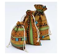 WENH 20 piezas bolsa de bolsillo con cordón de lino y algodón de estilo étnico, bolsa de almacenamiento de cuentas budistas, monedero, joyería, bolsa de clasificación de cosas pequeñas(Tu yellow,13x18