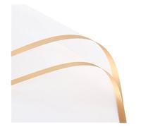 WENH 20 unids/pack borde dorado Rosa flor papel for envolver estilo medio transparente papel de regalo floristería ramo papel for envolver(18)