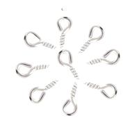 WENH 200 piezas de 4 x 8/5 x 10 mm, pequeños tornillos, alfileres, ganchos, ojales for manualidades, bisutería, abalorios y accesorios.(Silver color,5x10mm)