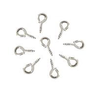 WENH 200 piezas de 4 x 8/5 x 10 mm, pequeños tornillos, alfileres, ganchos, ojales for manualidades, bisutería, abalorios y accesorios.(Rhodium color,5x10mm)
