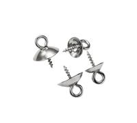 WENH 30 piezas de alfileres de ojo de rosca de acero inoxidable color dorado con tapas perforadas for colgantes y dijes, ideales for la creación de bisutería.(Steel,8 x 10mm)