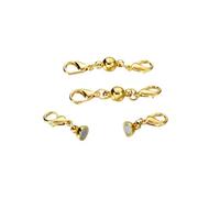 WENH 5 juegos de cierres de cobre con conectores de mosquetón for collares, pulseras y accesorios for la creación de joyas DIY.(Gold,6mm)