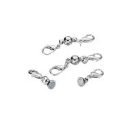 WENH 5 juegos de cierres de cobre con conectores de mosquetón for collares, pulseras y accesorios for la creación de joyas DIY.(Rhodium,6mm)