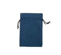 WENH 50 unids/lote 10x14cm embalaje de regalo de lino joyería bolsa con cordón bolsas cosméticas boda cumpleaños envoltura for fiesta bolsita reutilizable(Navy blue)
