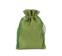 WENH 50 unids/lote 10x14cm embalaje de regalo de lino joyería bolsa con cordón bolsas cosméticas boda cumpleaños envoltura for fiesta bolsita reutilizable(Army green)