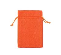 WENH 50 unids/lote 10x14cm embalaje de regalo de lino joyería bolsa con cordón bolsas cosméticas boda cumpleaños envoltura for fiesta bolsita reutilizable(Orange)