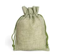 WENH 50 unids/lote 10x14cm embalaje de regalo de lino joyería bolsa con cordón bolsas cosméticas boda cumpleaños envoltura for fiesta bolsita reutilizable(Light green)
