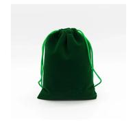 WENH 50 unids/lote bolsita de terciopelo con cordón bolsas de 9x12cm bolsas de embalaje for exhibición de regalo de joyería bolsa de embalaje for fiesta de boda de Navidad(Green)