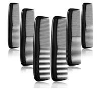 WENH 6 piezas/lote de peines antiestáticos for el cabello, mini cepillos de pelo de doble cara, peine profesional for barba, peine de barbero, herramientas de peinado, accesorios de salón(Black 6pcs)
