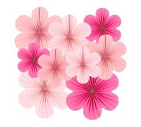 WENH Abanicos de papel rosa for decorar fiestas, pompones florales y guirnaldas for bodas y cumpleaños.