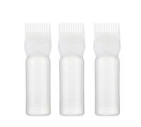 WENH Aplicador de aceite for el cuero cabelludo, arandela de raíz, botella de llenado repetible, peine aplicador de raíz, accesorios for salón de barbería, 3 unidades, 180ml(White-3pcs)