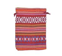 WENH Bolsa de tela de lino y algodón a rayas, paquete de joyería de regalo, paquete de almacenamiento con cordón, bolsas reutilizables de bolsillo for fiesta, 5 uds.(02)