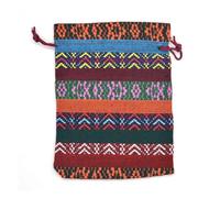 WENH Bolsa de tela de lino y algodón a rayas, paquete de joyería de regalo, paquete de almacenamiento con cordón, bolsas reutilizables de bolsillo for fiesta, 5 uds.(08)