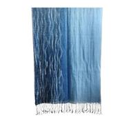 WENH Bufandas suaves de lino de color azul degradado de 65 x 185 cm for mujer, bufanda de verano for viajes, chal largo, elegante hijab(Design 3)