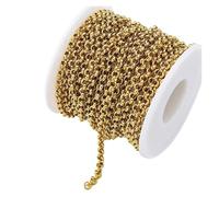 WENH Cadena de acero inoxidable color oro de 1 metro, 2,5/4 mm, for collares, pulseras, accesorios y componentes for la creación de bisutería.(2.5mm)