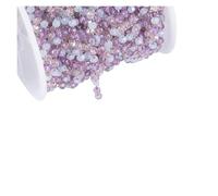 WENH Cadena de acero inoxidable con 1 metro de cuentas de cristal morado for collares, pulseras y otros artículos for hacer bisutería.(Purple)