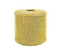 WENH Cinta de yute con brillo dorado de arpillera con borde cableado de 2-1/2 pulgadas y 63mm for boda, Navidad, embalaje de decoración DIY casero(08)