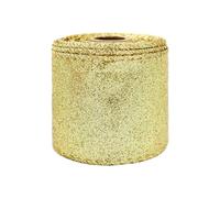 WENH Cinta de yute con brillo dorado de arpillera con borde cableado de 2-1/2 pulgadas y 63mm for boda, Navidad, embalaje de decoración DIY casero(11)