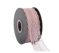 WENH Cinta envuelta hueca de encaje, envuelta en flores, cinta for hornear pasteles, accesorios de prendas de vestir de encaje floral a mano, 49 yardas(W 4.7CM-Pea sand)
