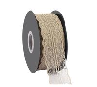 WENH Cinta envuelta hueca de encaje, envuelta en flores, cinta for hornear pasteles, accesorios de prendas de vestir de encaje floral a mano, 49 yardas(W 4.7CM-Khaki)
