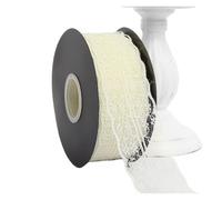 WENH Cinta envuelta hueca de encaje, envuelta en flores, cinta for hornear pasteles, accesorios de prendas de vestir de encaje floral a mano, 49 yardas(W 4.7CM-Beige)