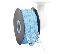 WENH Cinta envuelta hueca de encaje, envuelta en flores, cinta for hornear pasteles, accesorios de prendas de vestir de encaje floral a mano, 49 yardas(W 4.7CM-Light blue)