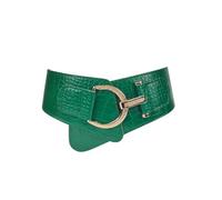 WENH Cinturón decorativo de moda for mujer, cinturón elástico ancho for uso diario(Green)