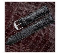 WENH Correa de reloj de moda, pulsera de cuero, accesorios de reloj, patrón, hebilla, correa, cinturón for reloj de mujer(Black Silver,18mm)