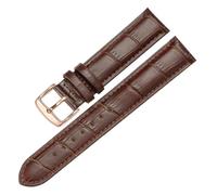 WENH Correa de reloj de repuesto, correa de cuero a prueba de sudor, pulsera de reloj con hebilla de oro amarillo, varios colores disponibles(Brown Rosegold,18mm)