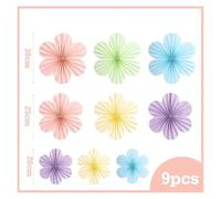 WENH Flores de papel de color azul pastel y verde for colgar, decoraciones de pared, abanicos de papel, decoración de fondo fotográfico floral for fiestas de cumpleaños en el aula.