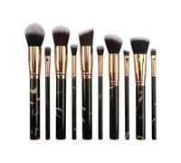 WENH Juego de 10 brochas de maquillaje con diseño de piedra de lirio grande, 5 brochas grandes y 5 brochas pequeñas for sombras de ojos, lápiz labial, herramientas de maquillaje, brochas portátiles fo