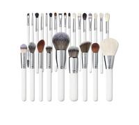 WENH Juego de 12/16/26 brochas de maquillaje con mango de madera, for base, rubor, corrector, sombra de ojos, cejas, polvos, herramientas de belleza(26 pcs)