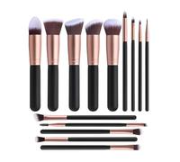 WENH Juego de 14 brochas de maquillaje, base suave y esponjosa, sombra de ojos, mezcla de cosméticos femeninos, herramienta de belleza(14pcs Rose Gold 1)