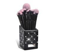 WENH Juego de 18 brochas de maquillaje profesionales, for base, polvos, sombras de ojos, pestañas, rubor, herramientas de belleza cosmética(With diamond bucket)