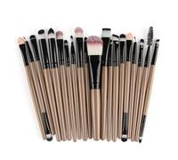 WENH Juego de 20 brochas de maquillaje, juego de brochas for sombras de ojos, brochas for base, herramientas de belleza, juego completo de brochas de maquillaje de fibras sintéticas suaves(Gold black)