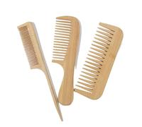 WENH Juego de 3 peines de bambú hechos a mano for todo tipo de cabello