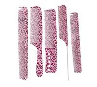 WENH Juego de 5 peines resistentes con estampado de leopardo y diseño ergonómico for todo tipo de cabello.