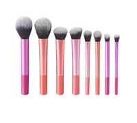 WENH Juego de 8 brochas de maquillaje profesionales de color caramelo, suaves y esponjosas, for base, rubor, sombras de ojos, herramientas de maquillaje de belleza for mujeres
