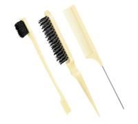 WENH Juego de peines y cepillos for peinar el cabello, con borde cardado y cola de rata for cabello rizado, liso, húmedo, seco, largo y corto.(BZH 3pcs QDE)